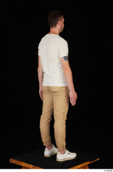 Whole Body Man White Casual Shirt Trousers Slim Standing Studio photo references